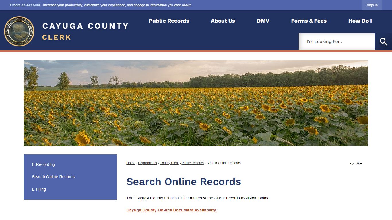 Search Online Records | Cayuga County, NY