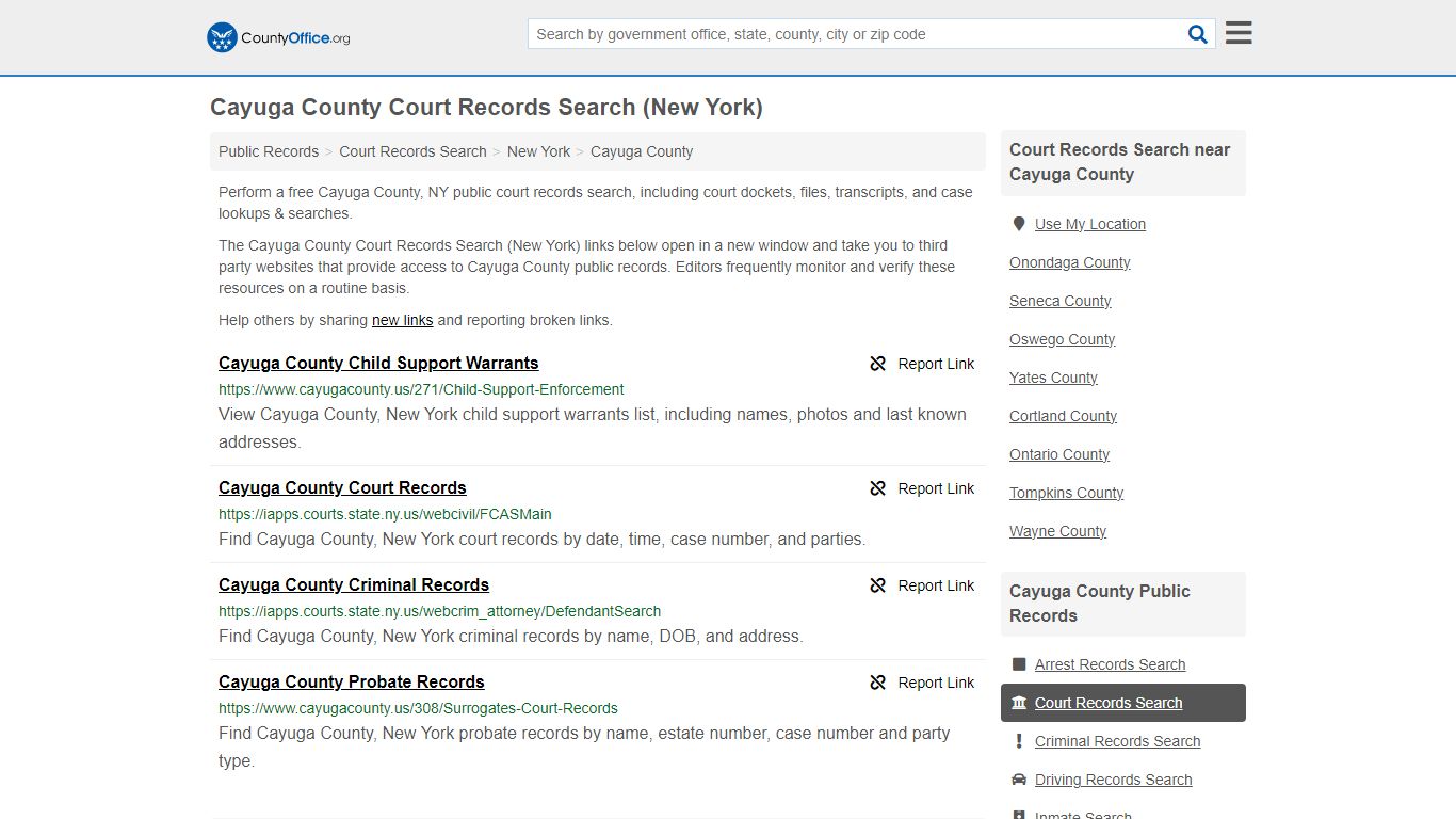 Cayuga County Court Records Search (New York) - County Office